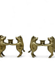 Vintage Brass Pig Candleholders-A Pair