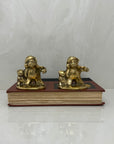 Vintage Brass Teddy Bear Candleholders-A Pair