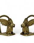 Vintage Brass Gargoyle Bookends- A Pair