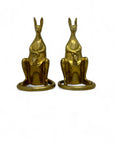 Vintage Brass Bookends Mama Kangaroo with Joey in Marsupium-A Pair by Sarreid