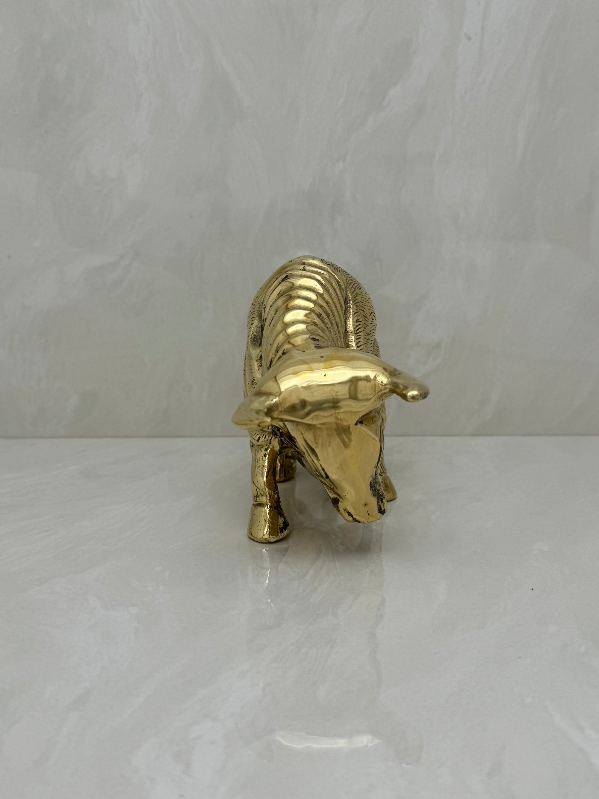 Vintage Brass Charging Bull