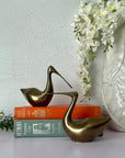 Vintage Brass MCM Sleek Beak Ducks- A Pair