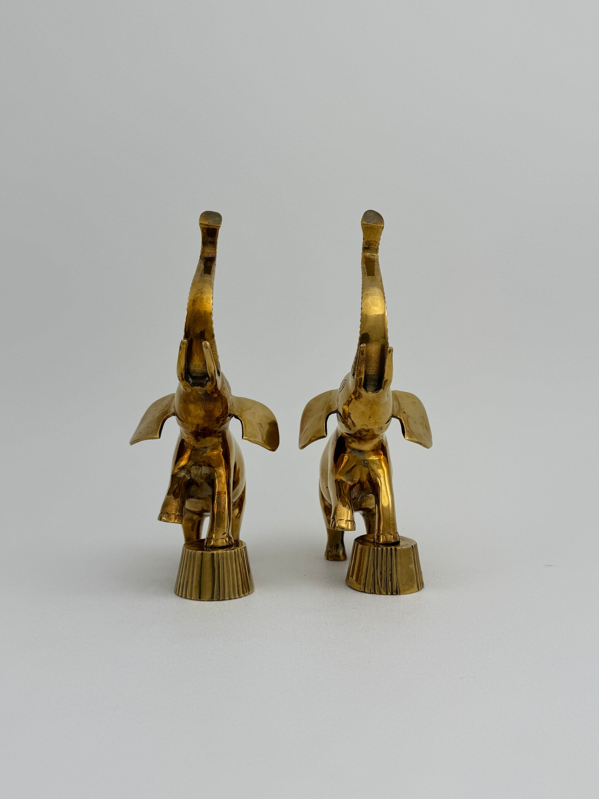 Vintage Brass Circus Elephants- A Pair