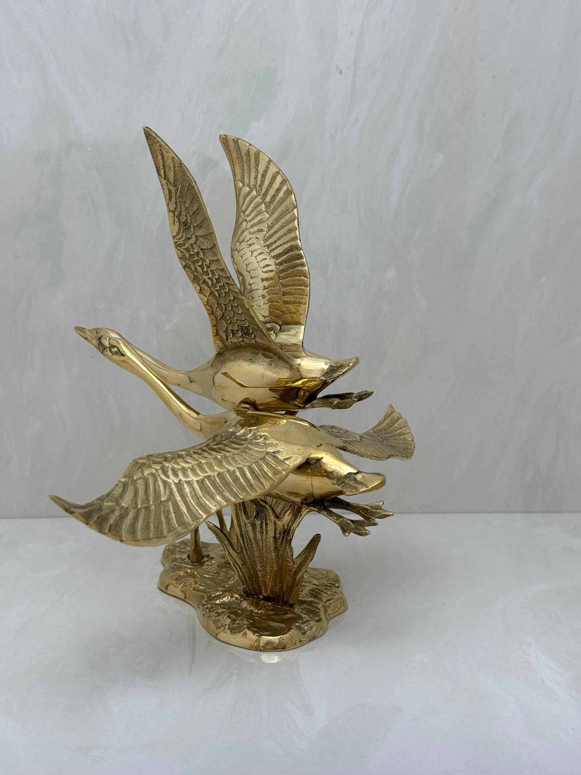 Vintage Brass Bird Sculpture