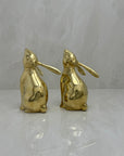 Vintage Brass Rabbit Bookends-A Pair