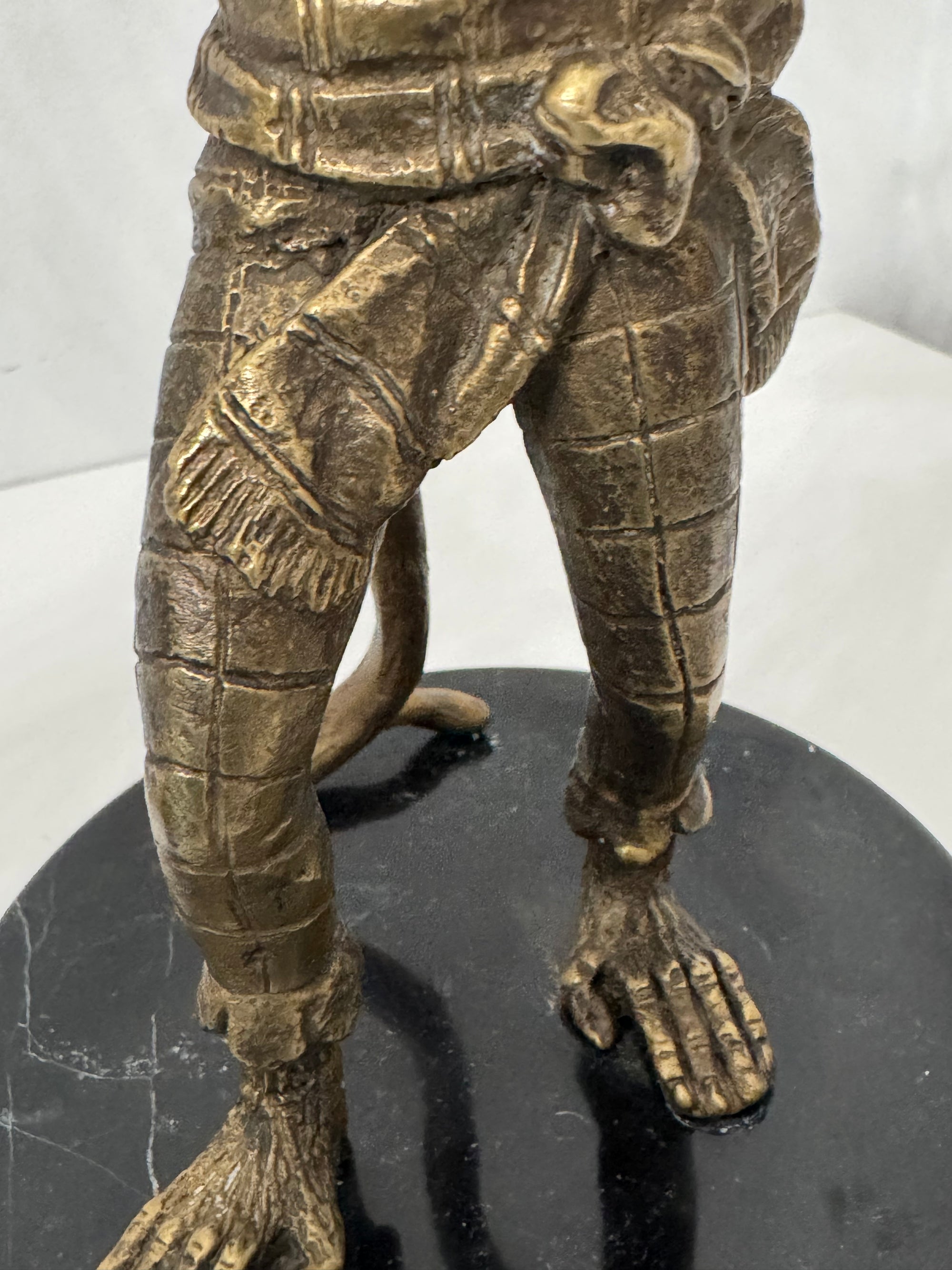 Vintage Brass Monkey Candleholders on Black Marble Bases | Mid-Century Exotic Pair