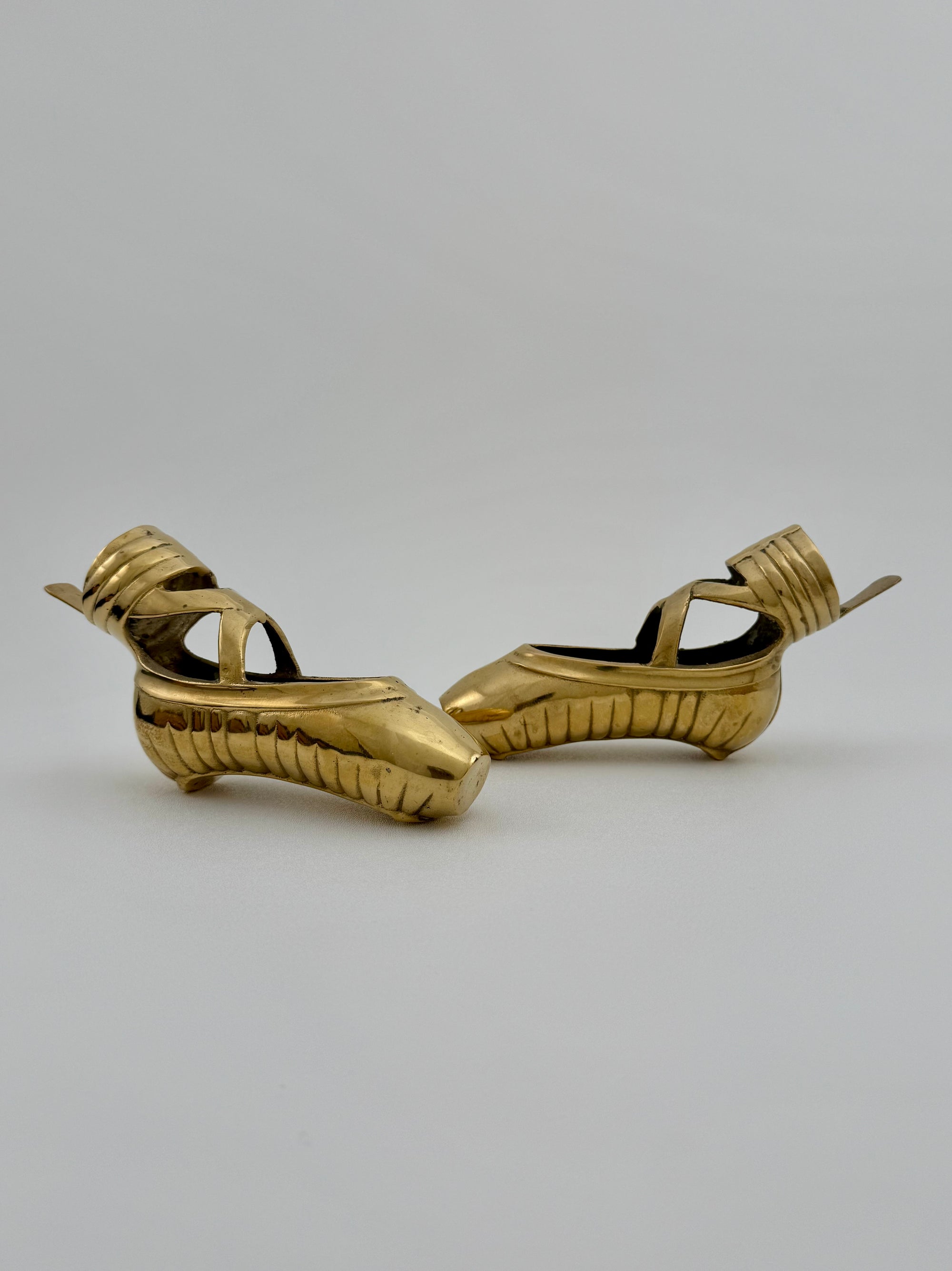 Pretty Brass Ballerina Slippers -A Pair