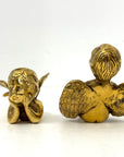 Vintage Polished Brass Cherub Angels — Set of Two Mid-Century Figurines