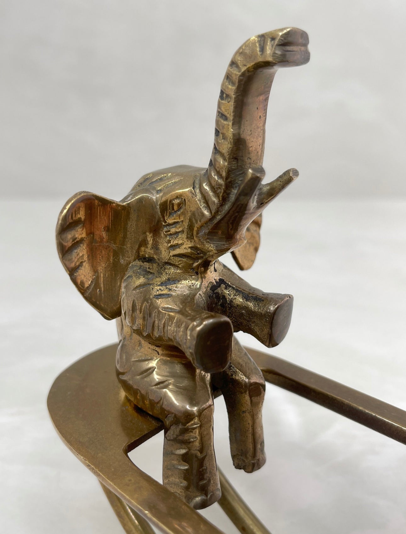 Vintage Brass Elephants on Teeter Totter
