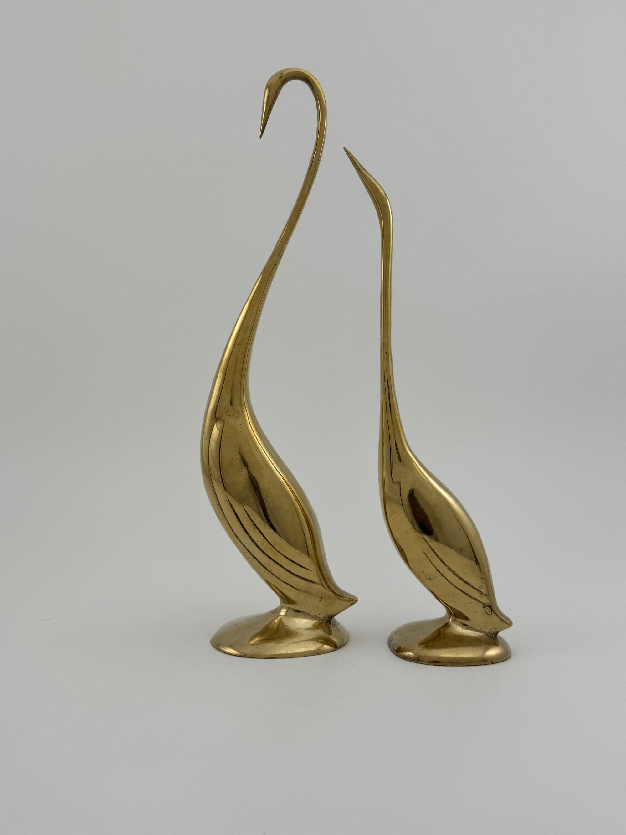 Vintage Brass Cranes-A Pair