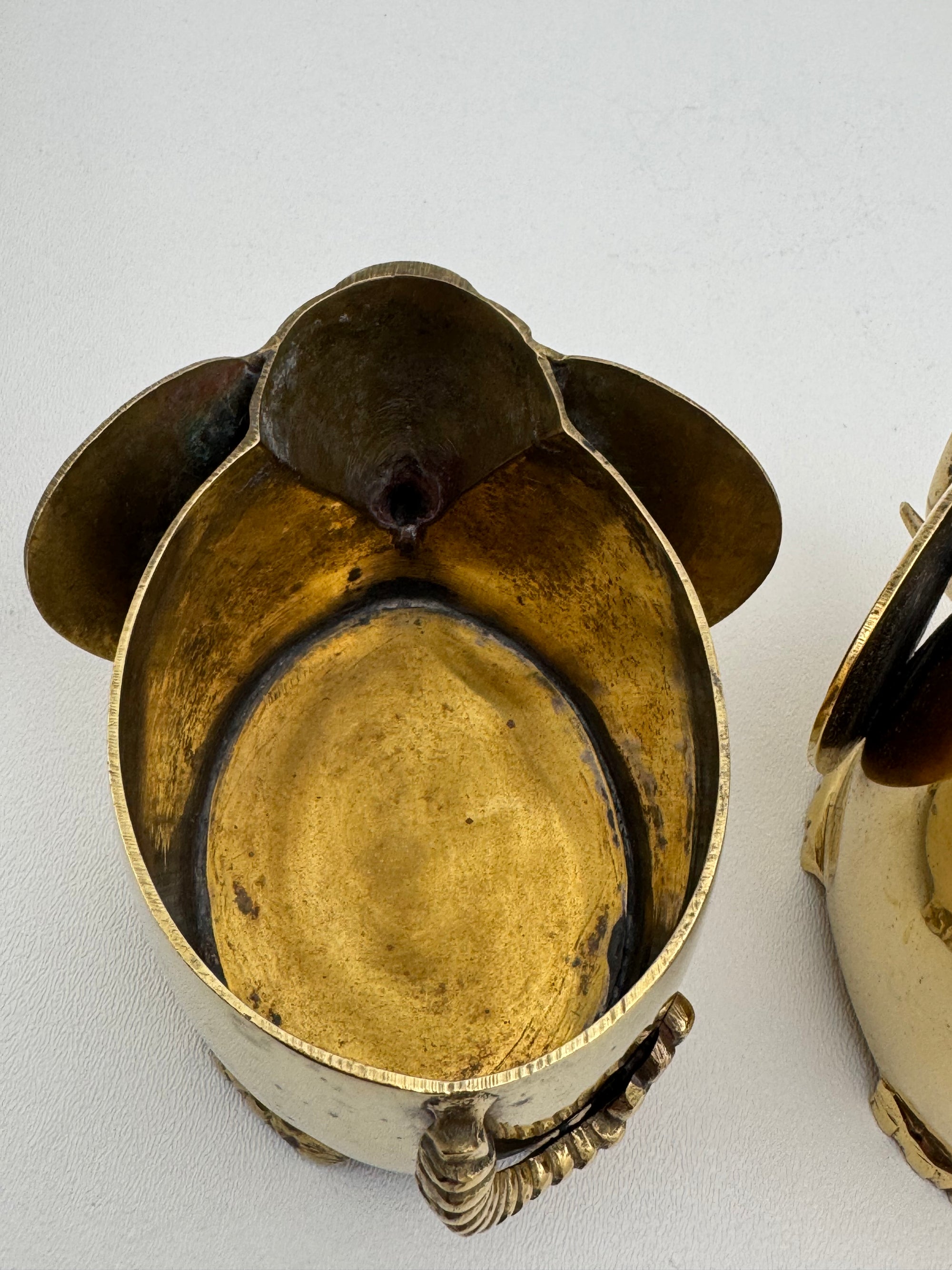 Vintage Brass Elephant Cachepots- A Pair