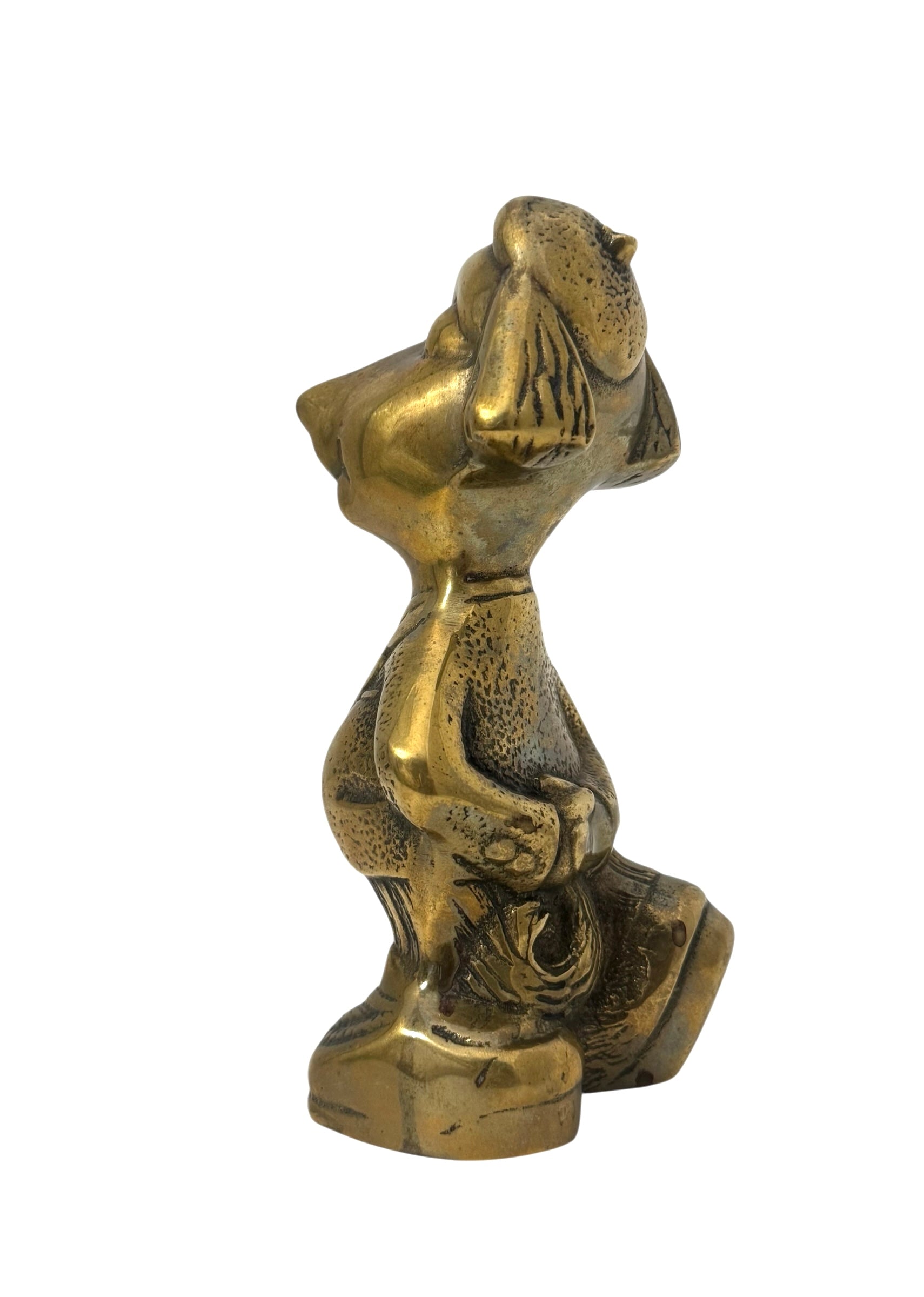 Vintage Brass Dog Figurine – Dapper Canine Gentleman Sculpture