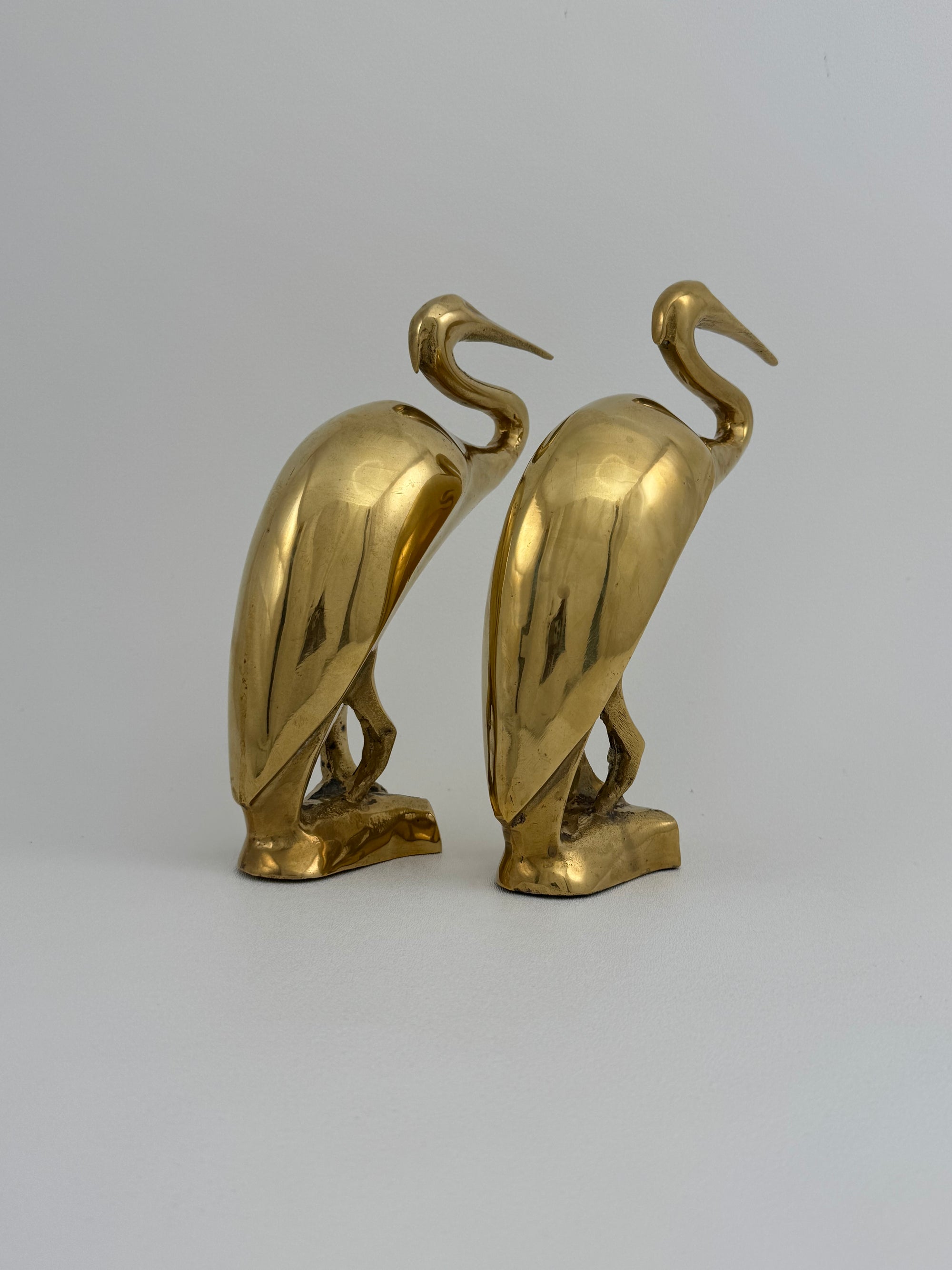 Vintage Brass Heron Birds-A Pair