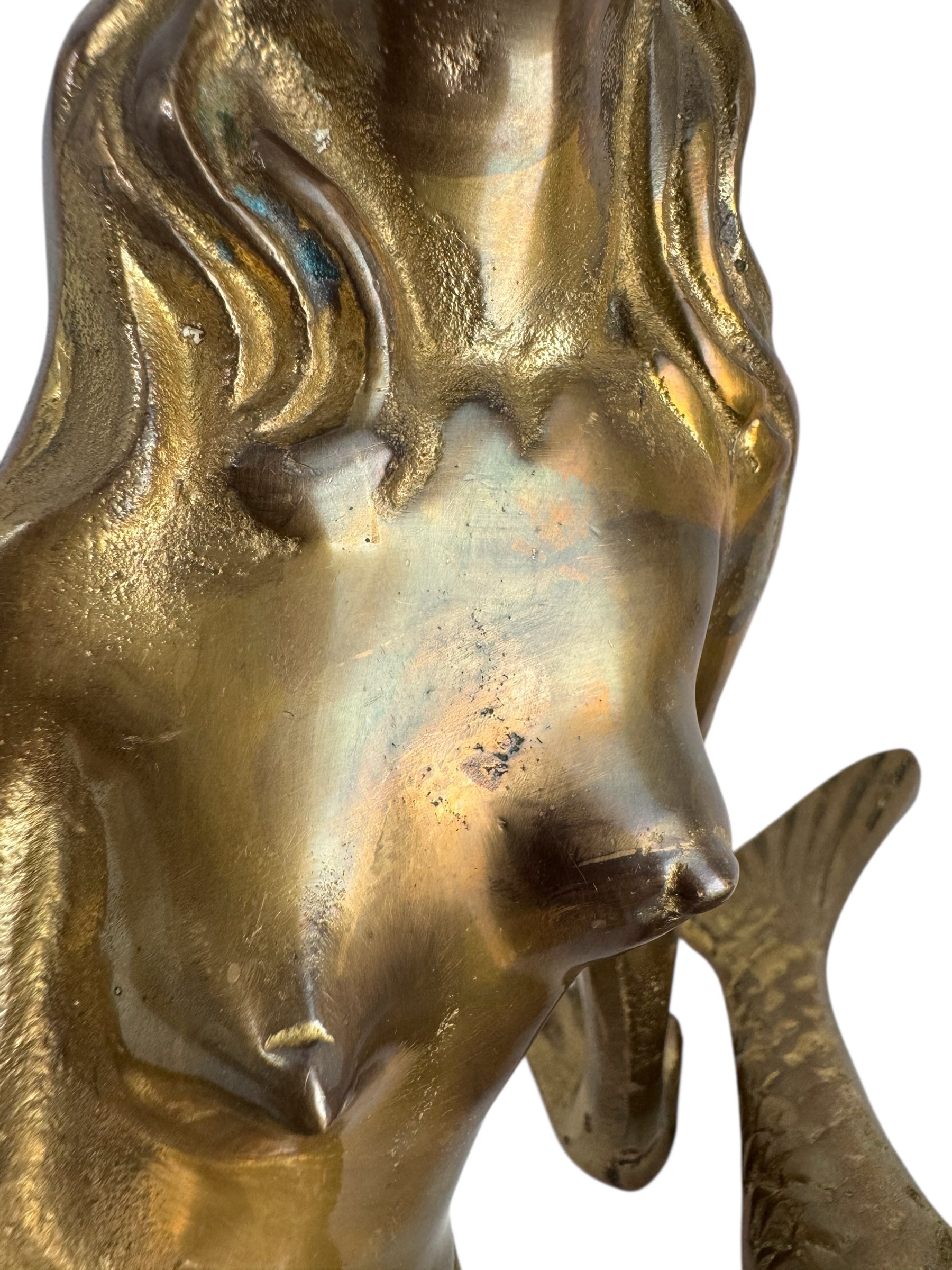 Vintage Brass Mermaid Pair