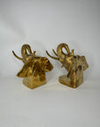 Vintage Brass Large Elephants Bookends-A Pair