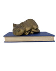 Vintage Brass Reclining Cat Figurine