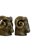 Vintage Brass Ram Head Bookends