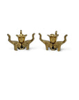 Vintage Brass Elephant Candleholders-A Pair