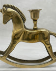 Vintage Brass Unicorn Candleholders-A Pair