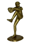 Vintage San Pacific Brass Baseball Pitcher Figurine | Solid Brass Sports Statue, Made in Taiwan