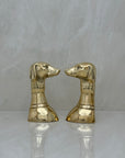 Vintage Brass Dog Bookends- A Pair