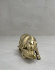 Vintage Brass MCM Bear with Fish in Mouth