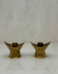 Vintage Brass Hand Etched Candle Holders-A Pair