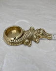 Vintage Brass Alligator Ashtray/Candleholder/Ring Dish