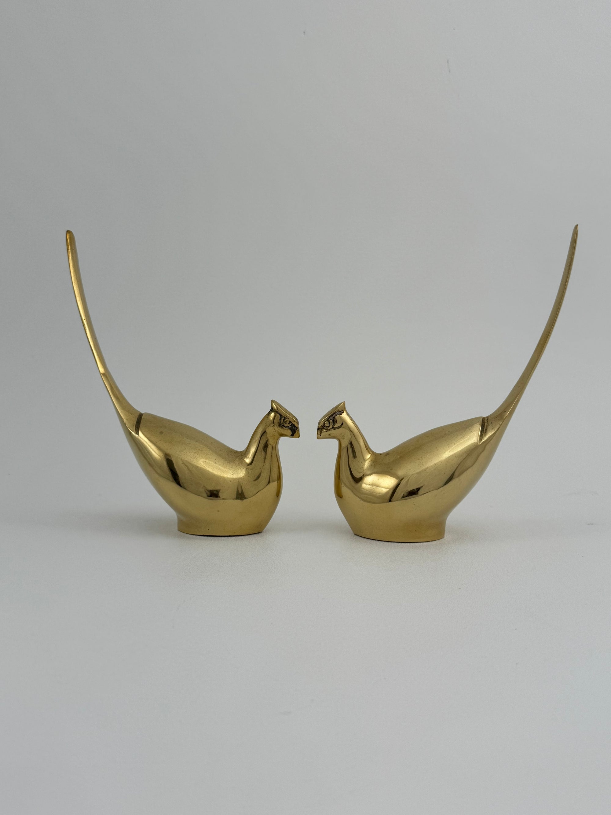 Vintage Brass Pheasant Pair – Elegant Mid-Century Figurines