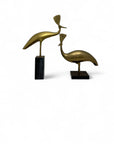 Vintage Brass Peacocks on Marble Bases- A Pair by Rosenthal Netter