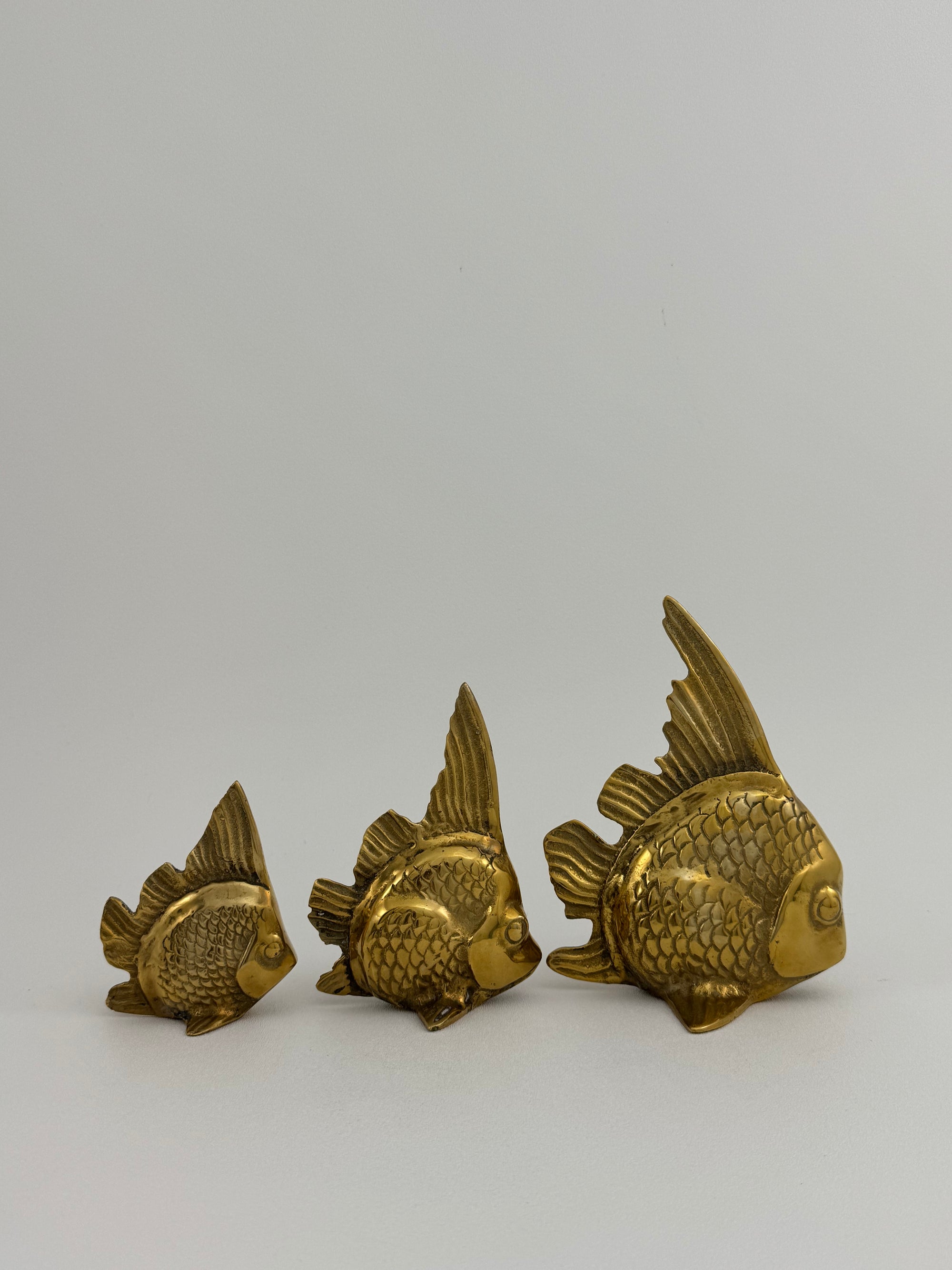 Vintage Brass Fish-A Set of Three