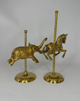 Vintage Brass Carousel Pair