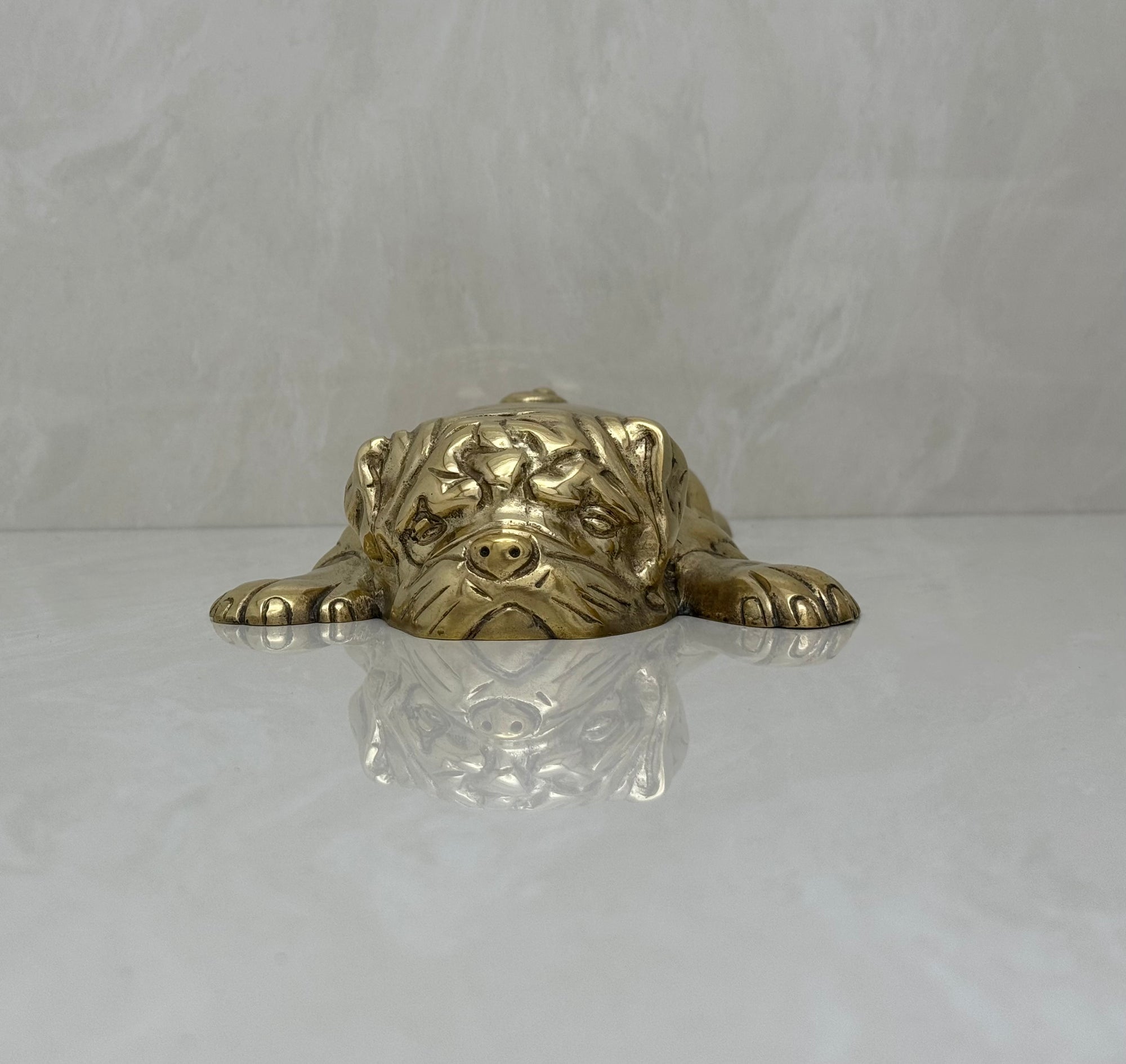 Vintage Brass Bored Bulldog