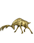 Vintage Brass Stag with Antlers – Hollywood Regency Mid-Century Style