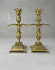 Vintage Brass Pineapple Candlestick Holders- A Pair