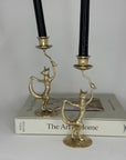Dancing Fox Candleholders- A Pair