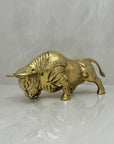 Vintage Brass Charging Bull