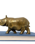 Vintage Brass Rhinoceros – Mid-Century Modern Safari Sculpture | Brass Figurine