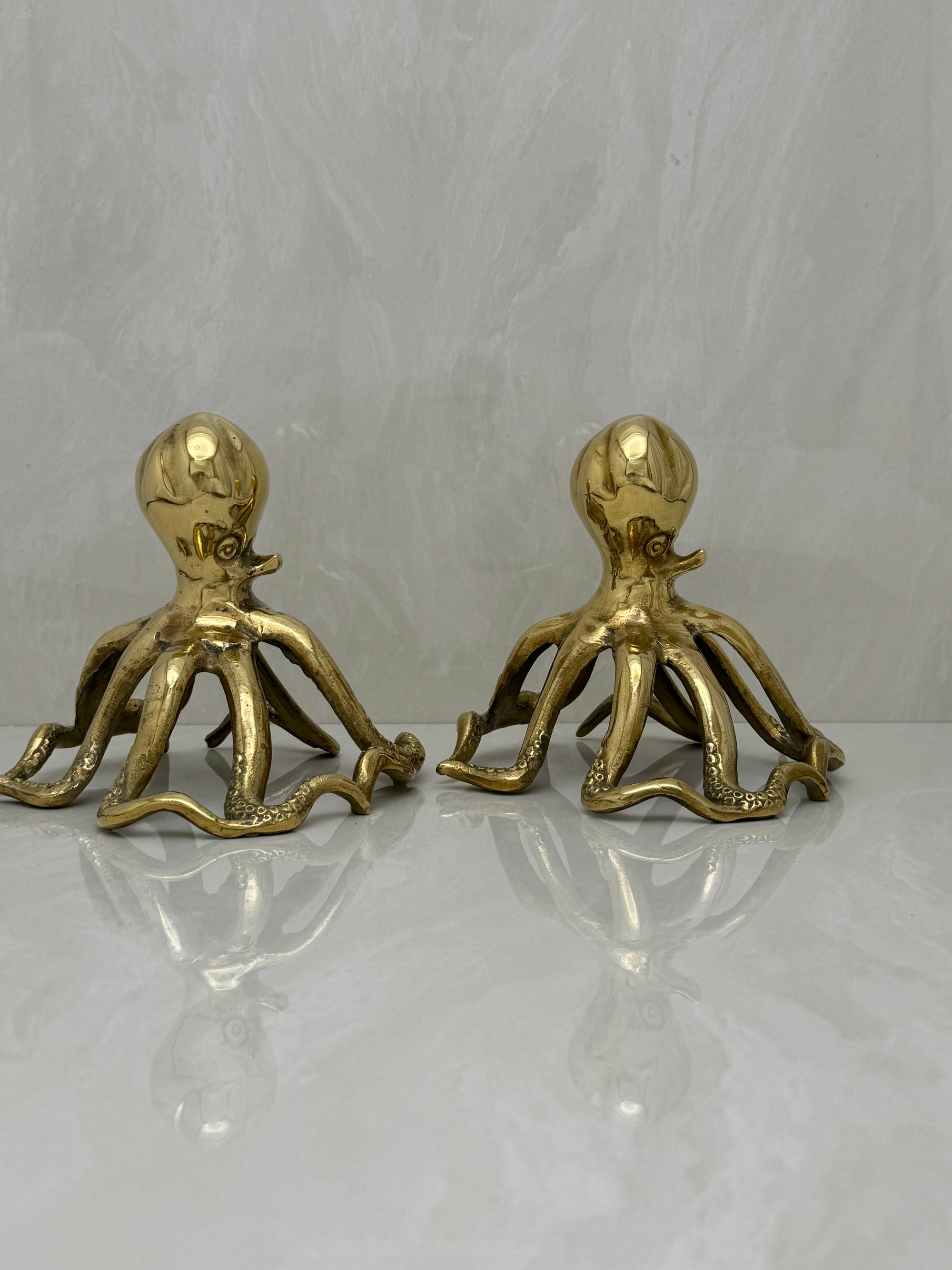 Vintage Brass Octopus- A Pair