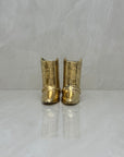 Small Vintage Brass Cowboy Boot Vases-A Pair