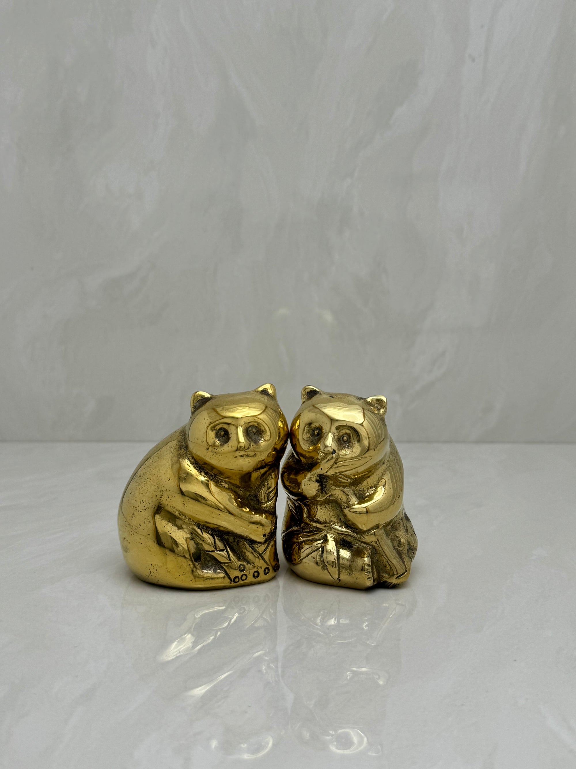 Vintage Brass Panda Bears-A Pair