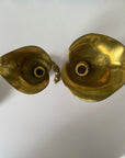 Vintage Brass Tulip Candlestick Holders-A Pair