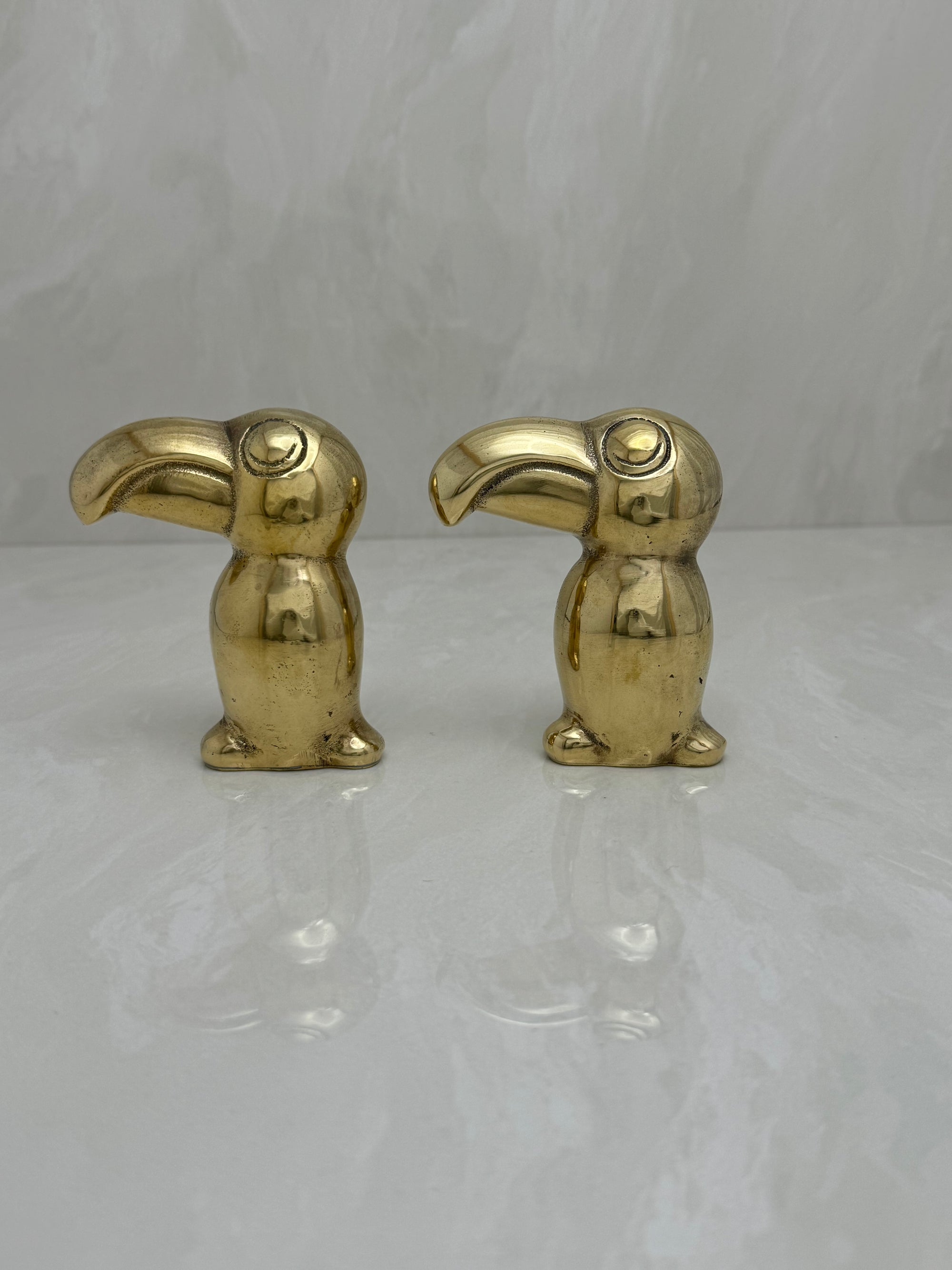 Small Vintage Brass Toucans-A Pair