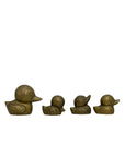 Small Vintage Brass Duck Family-A Four Piece Set