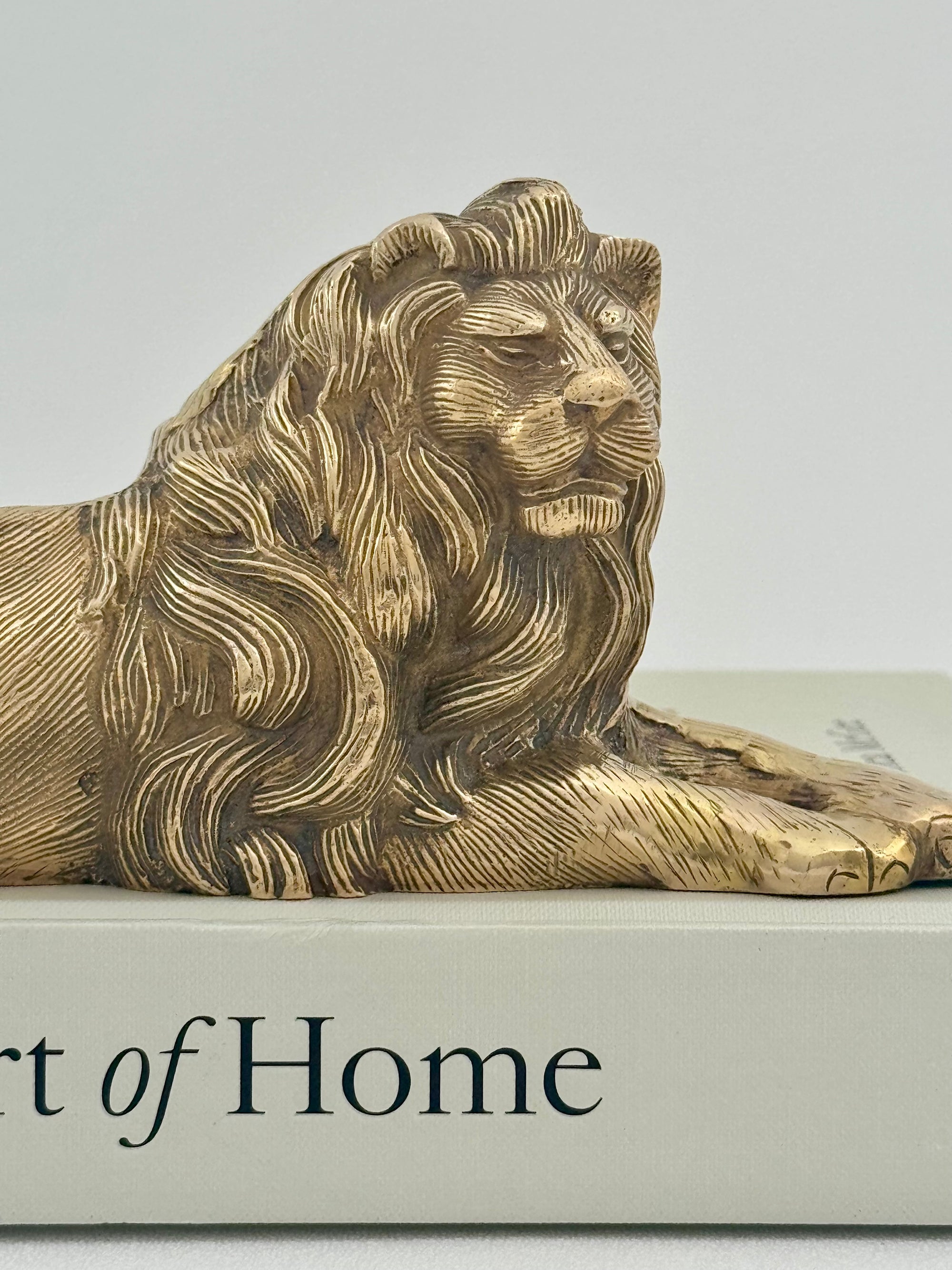 Vintage Brass Lion- A Regal Art Deco Figurine