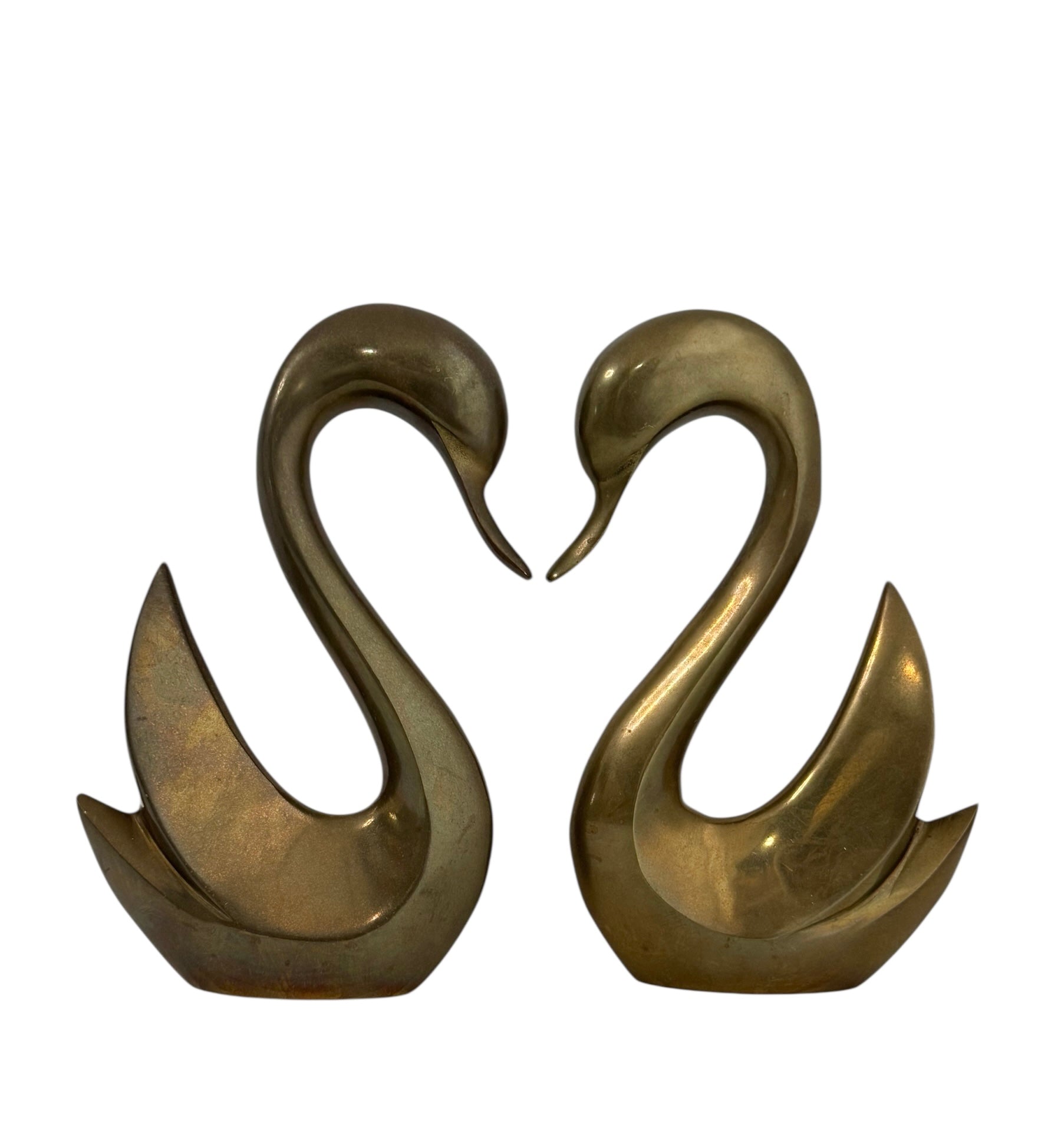 Vintage Brass Swan Pair – Elegant Mid-Century Modern Sculptures