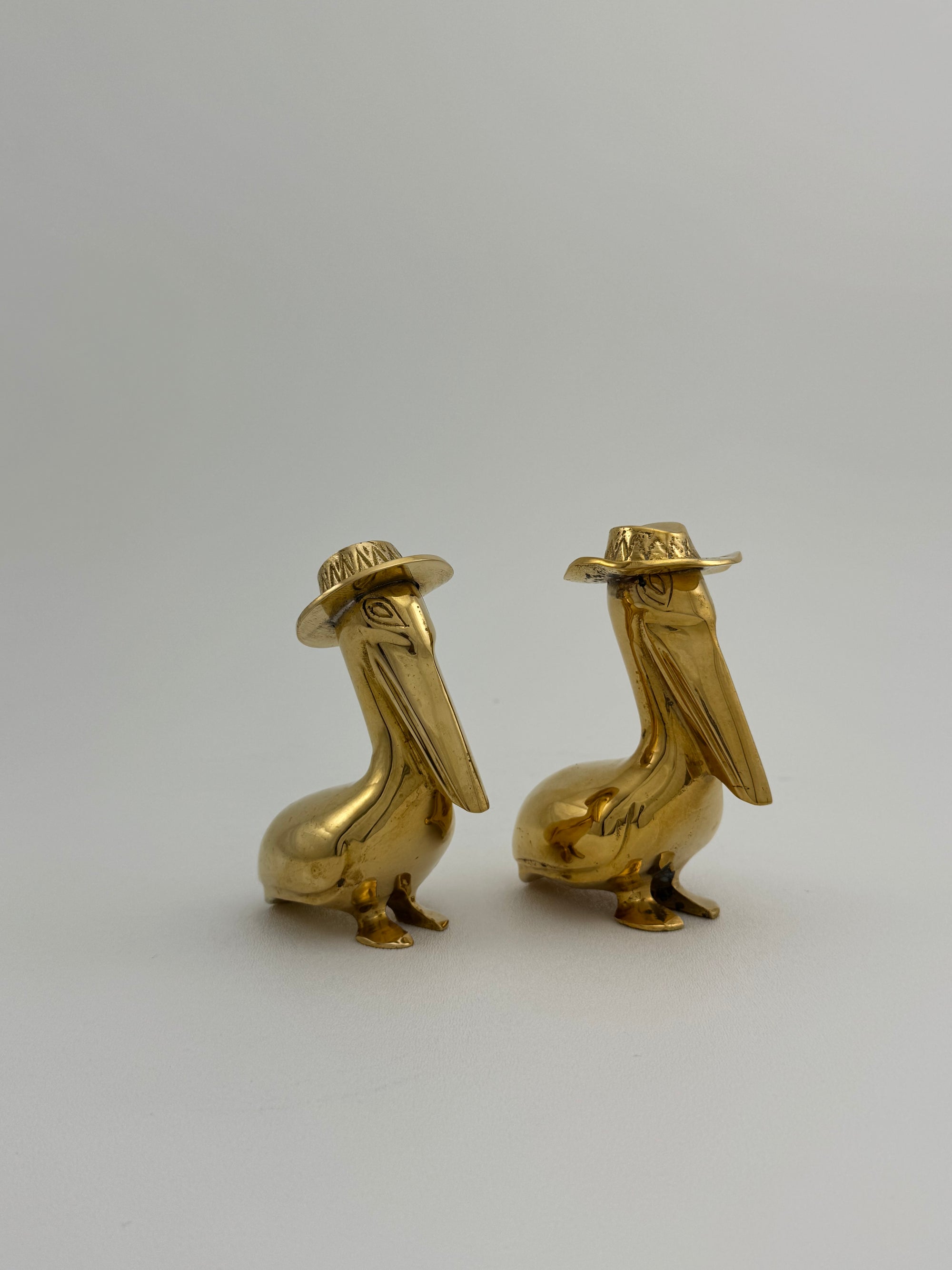 Vintage Brass Pelican Couple