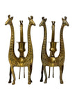 Vintage Brass Giraffe Candle Holders | Mid-Century Modern Safari Glam Pair