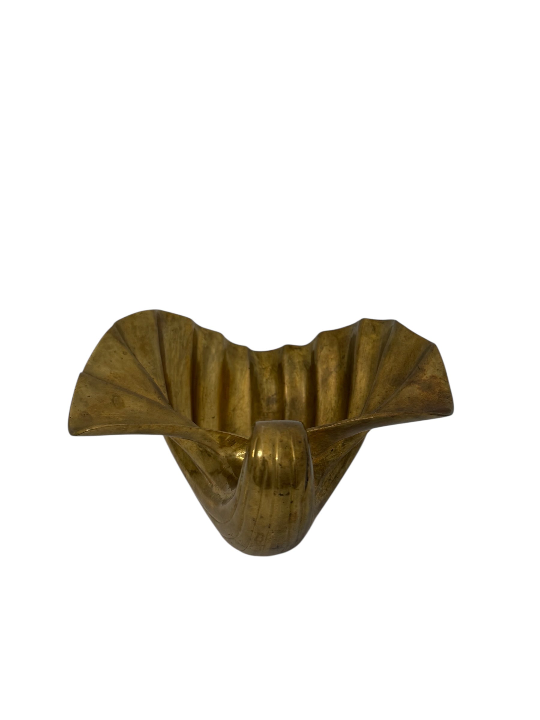 Vintage Brass Clam Shell Bowl – Hollywood Regency Mid-Century Accent