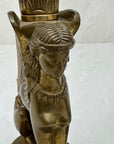 Vintage Brass Winged Sphinx Candleholders-A Pair